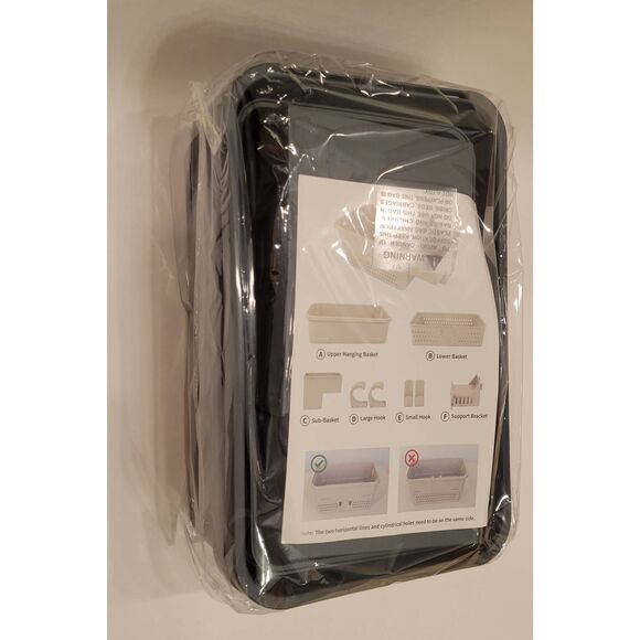 2 Poolside Storage Baskets with Cup Holders for Frame Pools Gray - Picture 6 of 9